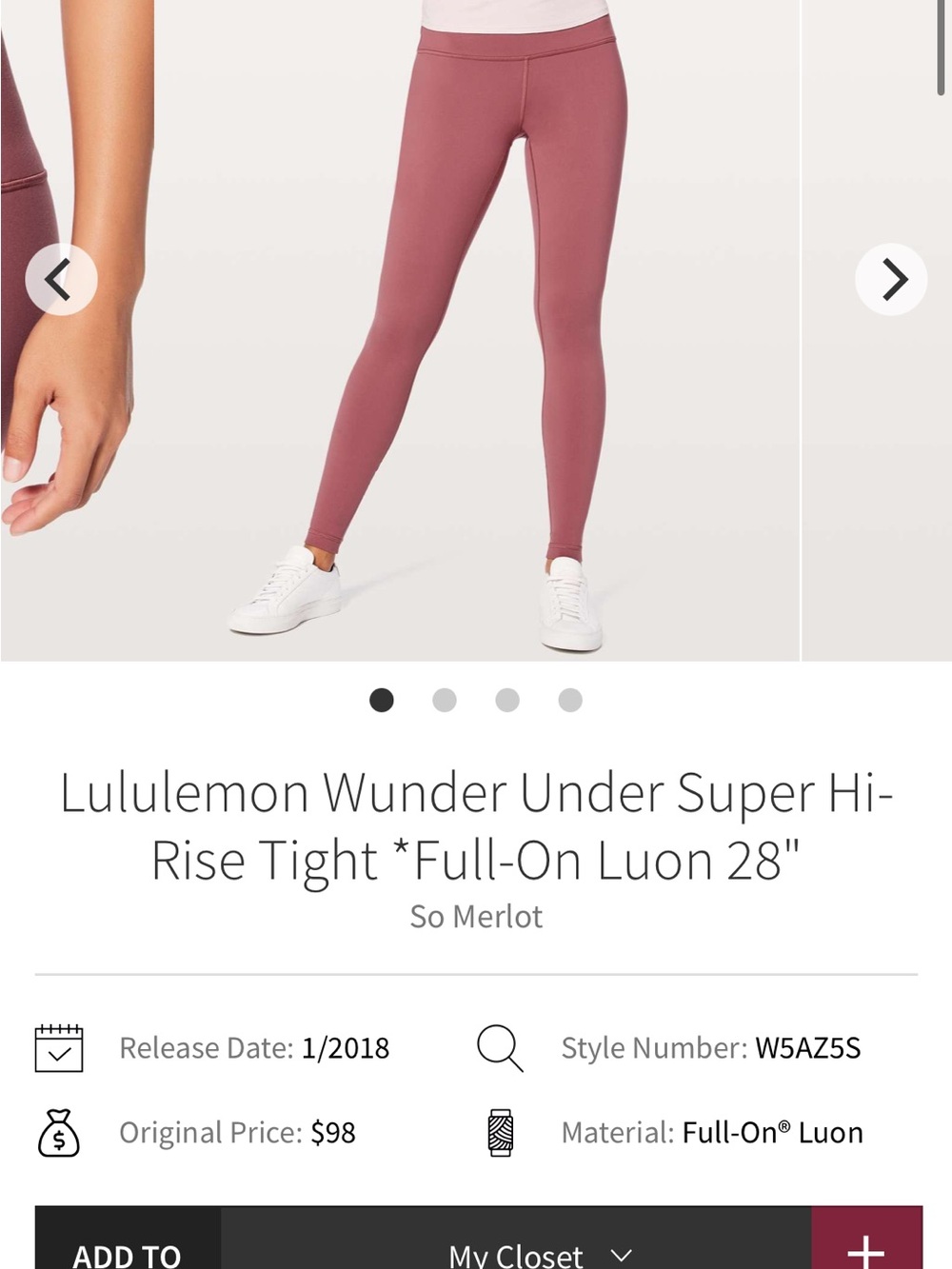 lululemon athletica Wunder Under Train Super High-Rise Lion Leggings in Merlot